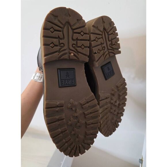 Frye Pine Lug Black Leather Workboot Mens 9 - Picture 11 of 12